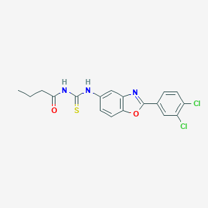 molecular formula C18H15Cl2N3O2S B399016 N-butyryl-N'-[2-(3,4-dichlorophenyl)-1,3-benzoxazol-5-yl]thiourea 