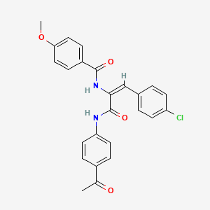 N-[(E)-3-(4-acetylanilino)-1-(4-chlorophenyl)-3-oxoprop-1-en-2-yl]-4-methoxybenzamide