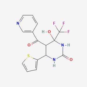 4-hydroxy-5-(3-pyridinylcarbonyl)-6-(2-thienyl)-4-(trifluoromethyl)tetrahydro-2(1H)-pyrimidinone