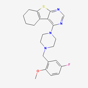 molecular formula C22H25FN4OS B3990178 4-[4-(5-Fluoro-2-methoxybenzyl)piperazin-1-yl]-5,6,7,8-tetrahydro[1]benzothieno[2,3-d]pyrimidine 