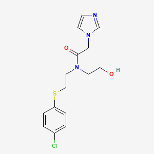 N-{2-[(4-chlorophenyl)thio]ethyl}-N-(2-hydroxyethyl)-2-(1H-imidazol-1-yl)acetamide