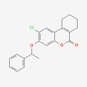 molecular formula C21H19ClO3 B3990193 2-CHLORO-3-(1-PHENYLETHOXY)-6H,7H,8H,9H,10H-CYCLOHEXA[C]CHROMEN-6-ONE 