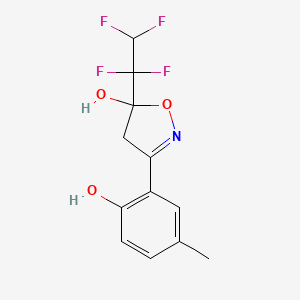 3-(2-Hydroxy-5-methylphenyl)-5-(1,1,2,2-tetrafluoroethyl)-4,5-dihydro-1,2-oxazol-5-ol