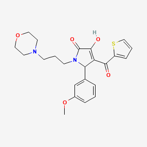 molecular formula C23H26N2O5S B3990220 3-Hydroxy-5-(3-methoxyphenyl)-1-(3-morpholin-4-ylpropyl)-4-(2-thienylcarbonyl)-3-pyrrolin-2-one 