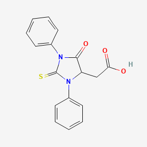 molecular formula C17H14N2O3S B3990231 2-(5-Oxo-1,3-diphenyl-2-sulfanylideneimidazolidin-4-yl)acetic acid 