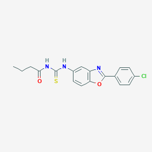 molecular formula C18H16ClN3O2S B399024 N-[[2-(4-chlorophenyl)-1,3-benzoxazol-5-yl]carbamothioyl]butanamide CAS No. 489457-36-5
