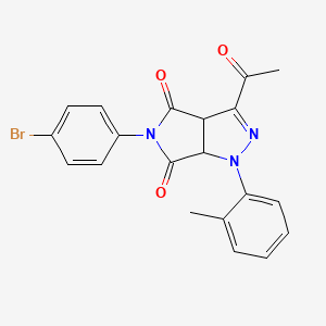 molecular formula C20H16BrN3O3 B3990288 3-acetyl-5-(4-bromophenyl)-1-(2-methylphenyl)-3a,6a-dihydropyrrolo[3,4-c]pyrazole-4,6(1H,5H)-dione 