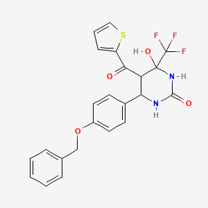 6-[4-(benzyloxy)phenyl]-4-hydroxy-5-(thiophen-2-ylcarbonyl)-4-(trifluoromethyl)tetrahydropyrimidin-2(1H)-one