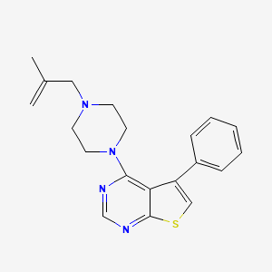 molecular formula C20H22N4S B3990304 4-[4-(2-Methylprop-2-enyl)piperazin-1-yl]-5-phenylthieno[2,3-d]pyrimidine 