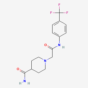 1-[2-Oxo-2-[4-(trifluoromethyl)anilino]ethyl]piperidine-4-carboxamide