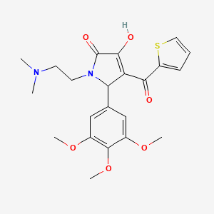 (4E)-1-[2-(dimethylamino)ethyl]-4-[hydroxy(thiophen-2-yl)methylidene]-5-(3,4,5-trimethoxyphenyl)pyrrolidine-2,3-dione