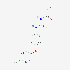 molecular formula C16H15ClN2O2S B399033 N-{[4-(4-chlorophenoxy)phenyl]carbamothioyl}propanamide 