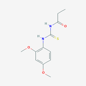 molecular formula C12H16N2O3S B399034 N-[(2,4-dimethoxyphenyl)carbamothioyl]propanamide 