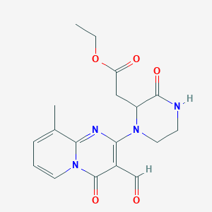 ethyl [1-(3-formyl-9-methyl-4-oxo-4H-pyrido[1,2-a]pyrimidin-2-yl)-3-oxopiperazin-2-yl]acetate