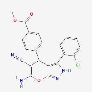 Methyl 4-[6-amino-3-(2-chlorophenyl)-5-cyano-2,4-dihydropyrano[2,3-c]pyrazol-4-yl]benzoate