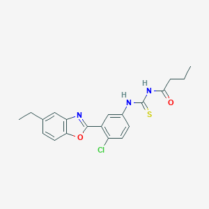 molecular formula C20H20ClN3O2S B399036 N-butyryl-N'-[4-chloro-3-(5-ethyl-1,3-benzoxazol-2-yl)phenyl]thiourea 