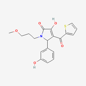 3-hydroxy-5-(3-hydroxyphenyl)-1-(3-methoxypropyl)-4-(thiophen-2-ylcarbonyl)-1,5-dihydro-2H-pyrrol-2-one