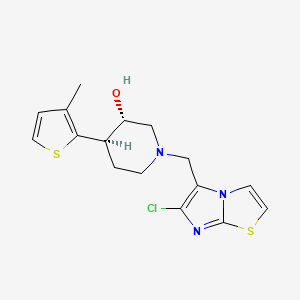 molecular formula C16H18ClN3OS2 B3990387 (3S*,4R*)-1-[(6-chloroimidazo[2,1-b][1,3]thiazol-5-yl)methyl]-4-(3-methyl-2-thienyl)piperidin-3-ol 