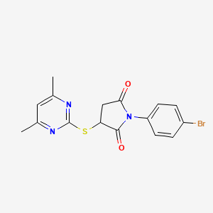 1-(4-Bromophenyl)-3-[(4,6-dimethylpyrimidin-2-yl)sulfanyl]pyrrolidine-2,5-dione