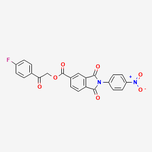 molecular formula C23H13FN2O7 B3990428 2-(4-fluorophenyl)-2-oxoethyl 2-(4-nitrophenyl)-1,3-dioxo-5-isoindolinecarboxylate 