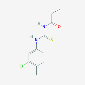 molecular formula C11H13ClN2OS B399047 N-[(3-chloro-4-methylphenyl)carbamothioyl]propanamide 