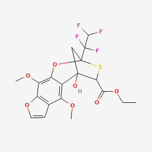 ethyl 1-hydroxy-3,9-dimethoxy-12-(1,1,2,2-tetrafluoroethyl)-7,11-dioxa-13-thiatetracyclo[10.2.1.0~2,10~.0~4,8~]pentadeca-2(10),3,5,8-tetraene-14-carboxylate