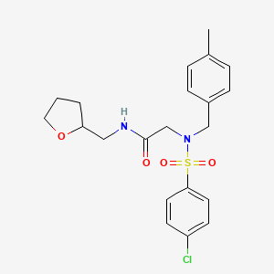 2-[(4-chlorophenyl)sulfonyl-[(4-methylphenyl)methyl]amino]-N-(oxolan-2-ylmethyl)acetamide