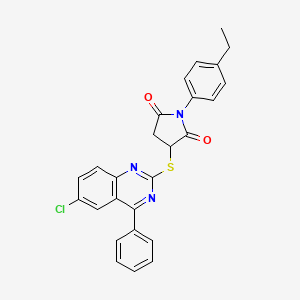 3-[(6-Chloro-4-phenylquinazolin-2-yl)sulfanyl]-1-(4-ethylphenyl)pyrrolidine-2,5-dione