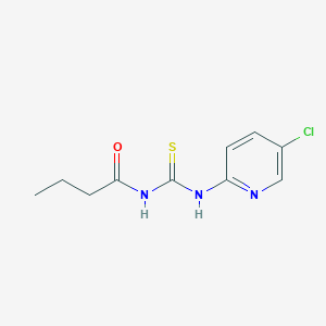 molecular formula C10H12ClN3OS B399057 N-[(5-chloropyridin-2-yl)carbamothioyl]butanamide 