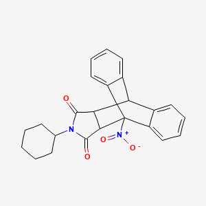 17-cyclohexyl-1-nitro-17-azapentacyclo[6.6.5.0~2,7~.0~9,14~.0~15,19~]nonadeca-2,4,6,9,11,13-hexaene-16,18-dione