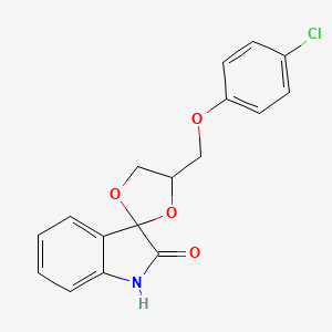 molecular formula C17H14ClNO4 B3990578 4-[(4-chlorophenoxy)methyl]spiro[1,3-dioxolane-2,3'-indol]-2'(1'H)-one 