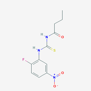 molecular formula C11H12FN3O3S B399059 N-[(2-fluoro-5-nitrophenyl)carbamothioyl]butanamide 