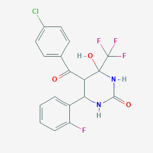 5-(4-Chlorobenzoyl)-6-(2-fluorophenyl)-4-hydroxy-4-(trifluoromethyl)-1,3-diazinan-2-one