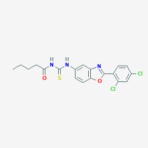 molecular formula C19H17Cl2N3O2S B399060 N-[2-(2,4-dichlorophenyl)-1,3-benzoxazol-5-yl]-N'-pentanoylthiourea 