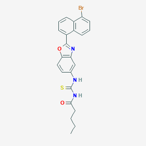 molecular formula C23H20BrN3O2S B399064 N-{[2-(5-bromonaphthalen-1-yl)-1,3-benzoxazol-5-yl]carbamothioyl}pentanamide 