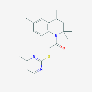 2-[(4,6-dimethylpyrimidin-2-yl)sulfanyl]-1-(2,2,4,6-tetramethyl-3,4-dihydroquinolin-1(2H)-yl)ethanone