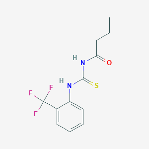 molecular formula C12H13F3N2OS B399065 N-{[2-(trifluoromethyl)phenyl]carbamothioyl}butanamide 