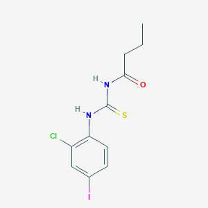 molecular formula C11H12ClIN2OS B399067 N-[(2-chloro-4-iodophenyl)carbamothioyl]butanamide 