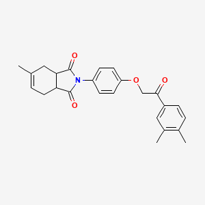 molecular formula C25H25NO4 B3990680 2-{4-[2-(3,4-dimethylphenyl)-2-oxoethoxy]phenyl}-5-methyl-3a,4,7,7a-tetrahydro-1H-isoindole-1,3(2H)-dione 