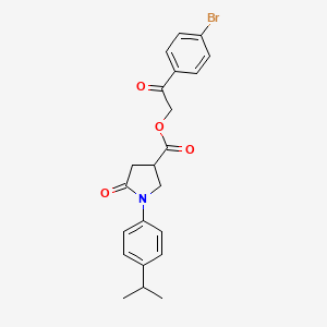 2-(4-bromophenyl)-2-oxoethyl 1-(4-isopropylphenyl)-5-oxo-3-pyrrolidinecarboxylate