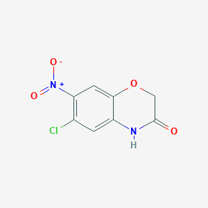molecular formula C8H5ClN2O4 B039907 6-氯-7-硝基-2H-1,4-苯并噁嗪-3(4H)-酮 CAS No. 116862-22-7
