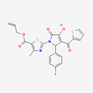 molecular formula C23H17FN2O5S2 B3990701 5-Thiazolecarboxylic acid, 2-[2-(4-fluorophenyl)-2,5-dihydro-4-hydroxy-5-oxo-3-(2-thienylcarbonyl)-1H-pyrrol-1-yl]-4-methyl-, 2-propen-1-yl ester CAS No. 433325-88-3