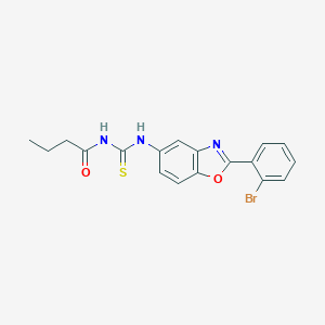 molecular formula C18H16BrN3O2S B399071 N-{[2-(2-bromophenyl)-1,3-benzoxazol-5-yl]carbamothioyl}butanamide 
