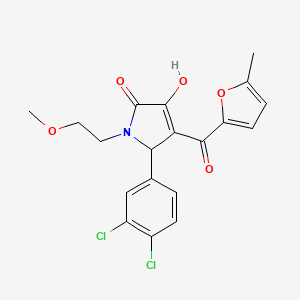 (4E)-5-(3,4-dichlorophenyl)-4-[hydroxy(5-methylfuran-2-yl)methylidene]-1-(2-methoxyethyl)pyrrolidine-2,3-dione