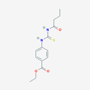molecular formula C14H18N2O3S B399073 Ethyl 4-[(butanoylcarbamothioyl)amino]benzoate 