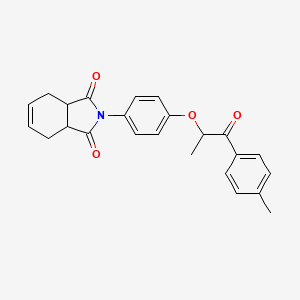 molecular formula C24H23NO4 B3990731 2-(4-{[1-(4-METHYLPHENYL)-1-OXOPROPAN-2-YL]OXY}PHENYL)-3A,4,7,7A-TETRAHYDROISOINDOLE-1,3-DIONE 