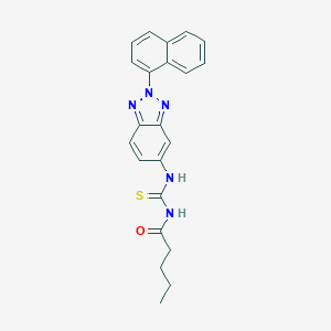 molecular formula C22H21N5OS B399075 N-{[2-(naphthalen-1-yl)-2H-benzotriazol-5-yl]carbamothioyl}pentanamide CAS No. 370587-09-0