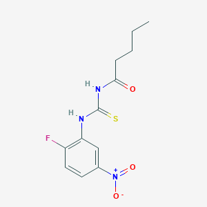molecular formula C12H14FN3O3S B399076 N-[(2-fluoro-5-nitrophenyl)carbamothioyl]pentanamide 