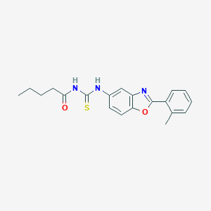 molecular formula C20H21N3O2S B399077 N-{[2-(2-methylphenyl)-1,3-benzoxazol-5-yl]carbamothioyl}pentanamide 