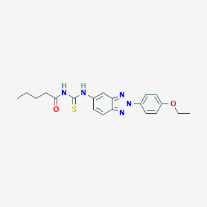 molecular formula C20H23N5O2S B399078 N-[2-(4-ethoxyphenyl)-2H-1,2,3-benzotriazol-5-yl]-N'-pentanoylthiourea 